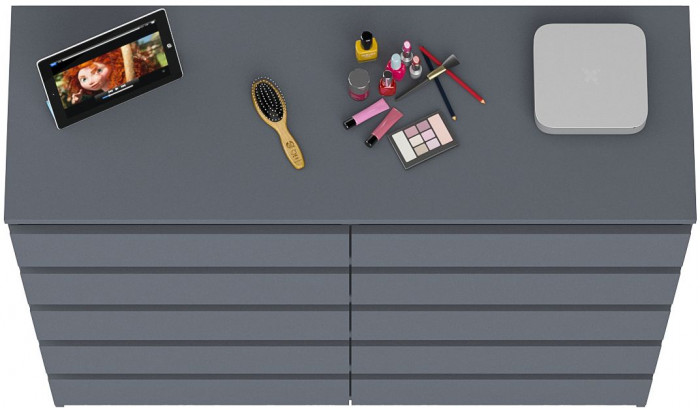 Мори Комод МК1200.10, цвет графит, ШхГхВ 120,4х41х115 см.