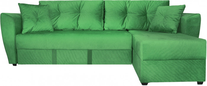 Диван-кровать угловой Амстердам Люкс, 160х200, еврокнижка, велюр, зеленый