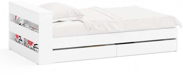 Ксения Кровать с ящиками 1200, белый