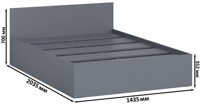 Мори Кровать 1400, графит