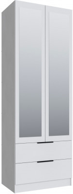 Шкаф Мадрид (0,8) с 2 ящ. с зеркалом, Белый