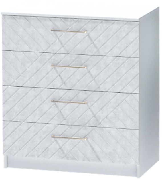 Комод №1 "Иннэс-7", Белый/Бетон снежный