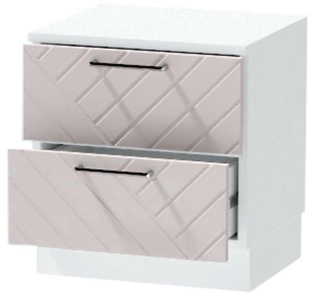 Тумба-6 прикроватная напольная "Иннэс-7", Белый/Грэй софт