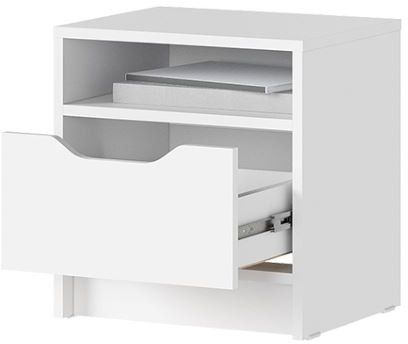 РУНА ТБ 01 Тумба прикроватная Фасад БЕЛЫЙ/Корпус БЕЛЫЙ