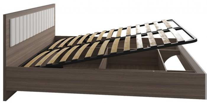 МС Роза Кровать 160, Орех Франклин карамель/Белый софт