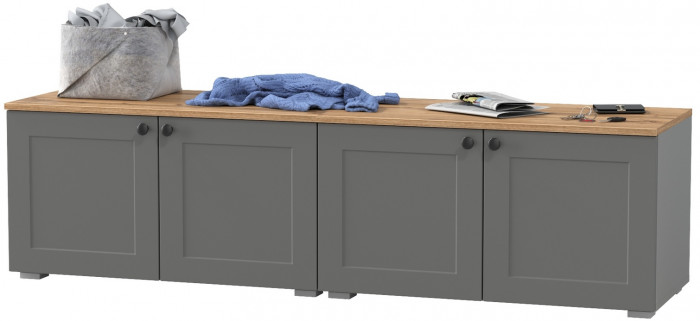 Остин 13.257 Тумба + 13.257 Тумба, цвет серый графит/дуб крафт золотой, ШхГхВ 160х41,9х43,7 см.