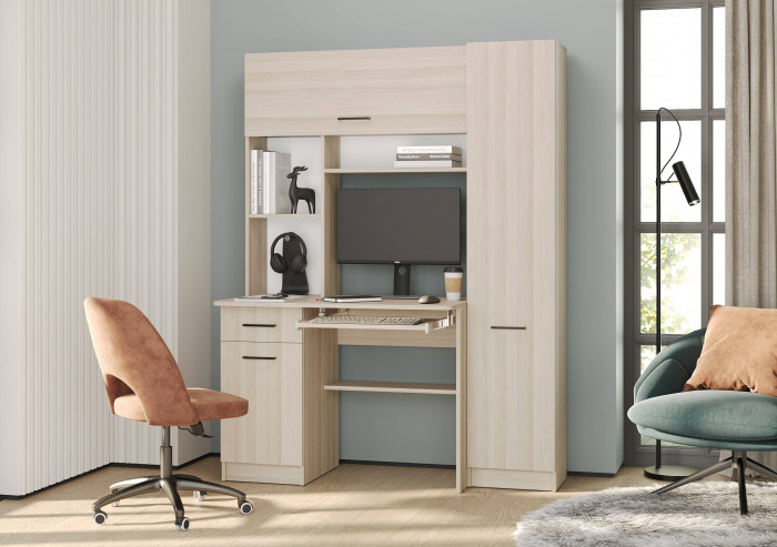 Стол рабочий 6-0603ТМяс.св Альфа, ясень шимо светлый