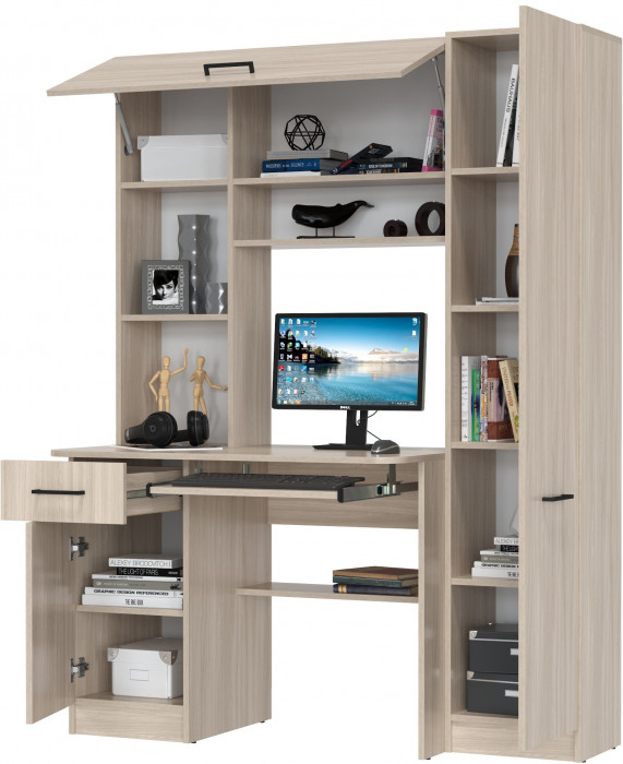 Стол рабочий 6-0603ТМяс.св Альфа, ясень шимо светлый