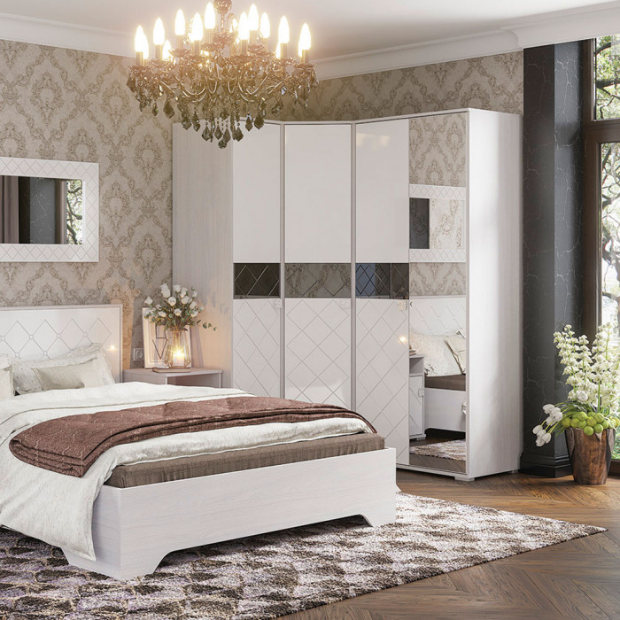 Шкаф Сальма ШК 021 (434х2060х525) анкор/белый глянец