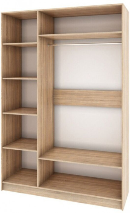 Мадлен Шкаф 3-хств. дуб сонома/МДФ дуб шале серебро