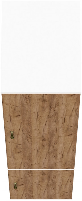 Лидер-8 Модуль Пенал МД 23Б, цвет белый шагрень/крафт золото, ШхГхВ 40х50х190 см., универс. сборка, глубокий пенал со штангой для одежды и полкой