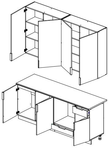ЛИОН Кухня 2,0 (2000х2520х600) Фасад ГРАФИТ СЕРЫЙ/Корпус ДУБ КРАФТ ЗОЛОТО,ГРАФИТ СЕРЫЙ