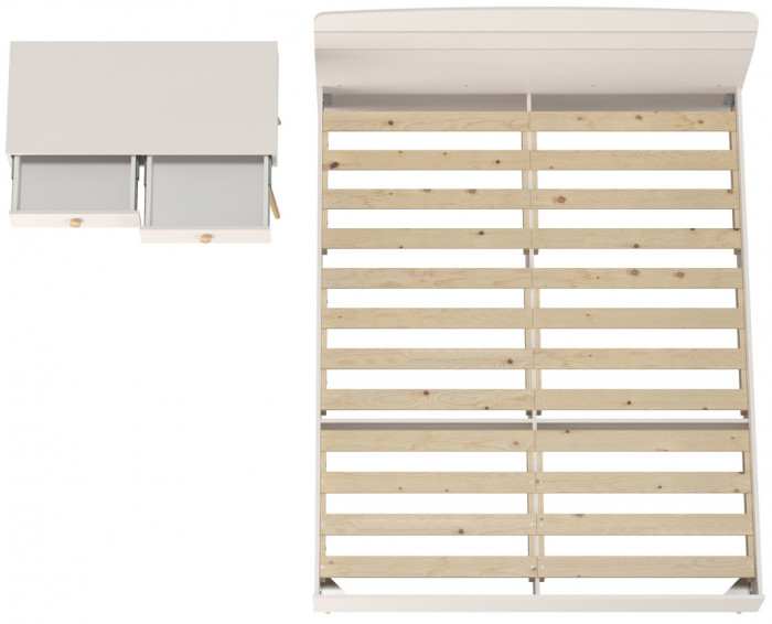 Афина Спальня Кровать 1600 + Стол, кашемир серый