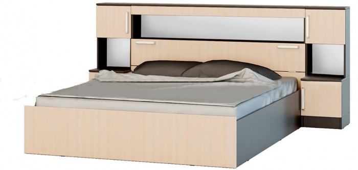 Бася Кровать с надстройкой 160 (Дуб крафт/ Графит)