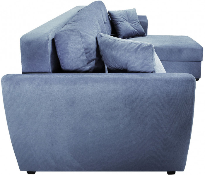 Диван-кровать угловой Амстердам Люкс, 150х200, еврокнижка, независимый пружинный блок, велюр, серый