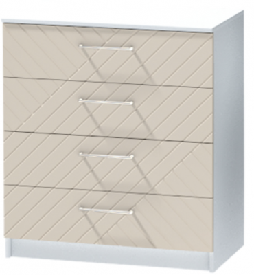 Комод №1 "Иннэс-7", Белый/Тирамису матовый