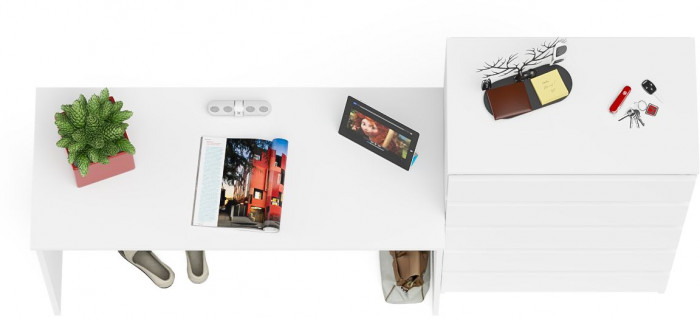 Мори письменный стол МСП1200.1 + Комод МК700.5, белый