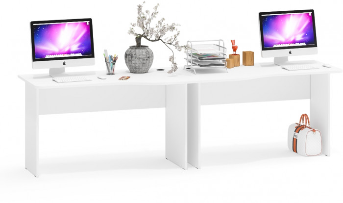 Два стола письменных С-МД-1-04, белый шагрень