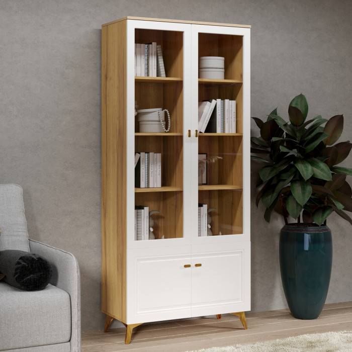 Шкаф-витрина 2-х дверная Вега Сапфир