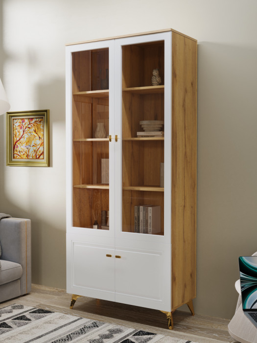 Шкаф-витрина 2-х дверная Вега Сапфир