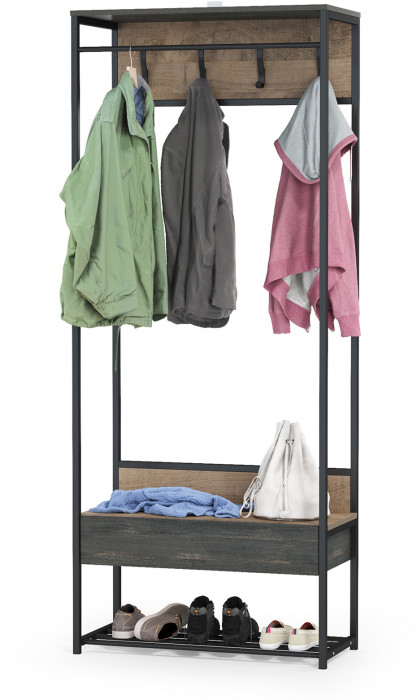 Трувор 15.120 Прихожая, цвет дуб гранж песочный/интра, ШхГхВ 80х36,6х194,2 см.