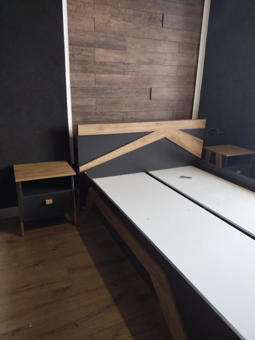 Модульная спальня "Скандинавия" - Антрацит/Дуб наварра