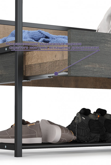 Трувор Прихожая 219, цвет дуб гранж песочный/интра, ШхГхВ 212х37х194,2 см., универсальная сборка