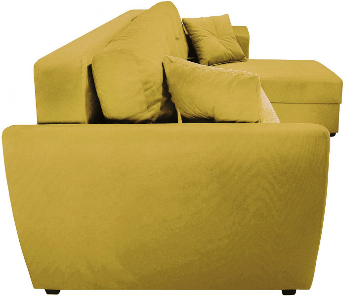 Диван-кровать угловой Амстердам Люкс, 150х200, еврокнижка, независимый пружинный блок, велюр, желтый