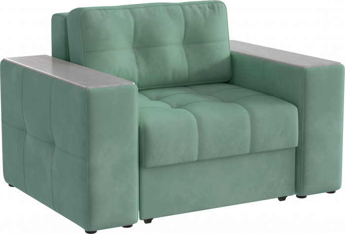 Кресло-кровать Виконт, Мятный/Холст белый МДФ