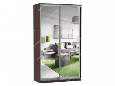 Шкаф купе Модерн 1190х450 2-х дверный 2-х секционный зеркальный венге