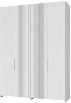 Шкаф 4-х дверный для одежды "Харди" - Белый текстурный/Ясень белый