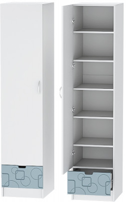 Детский Пенал Бриз МДФ, Белый/Антарктида (Квадрат)