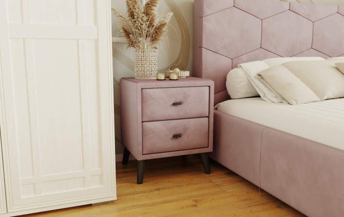 Тумба прикроватная интерьерная Пай пыльная роза/мдф пудра