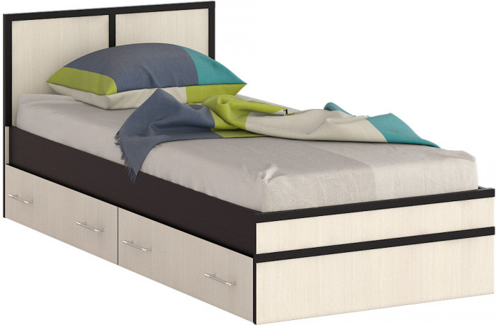 Сакура Кровать с ящиками 0900, венге/дуб лоредо