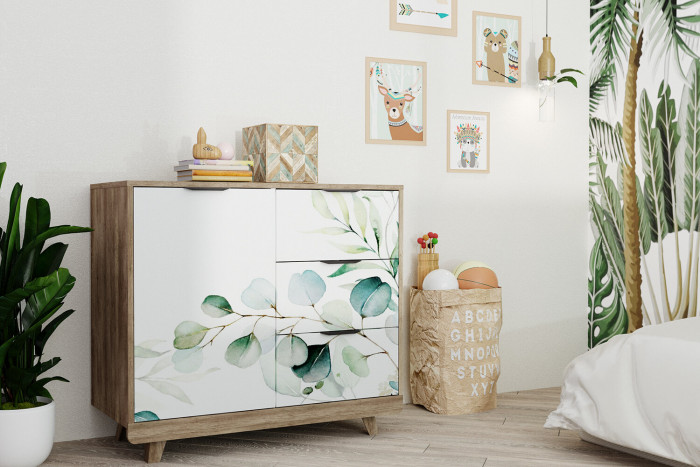 Гостиная "Тесла" Дуб каньон/белый