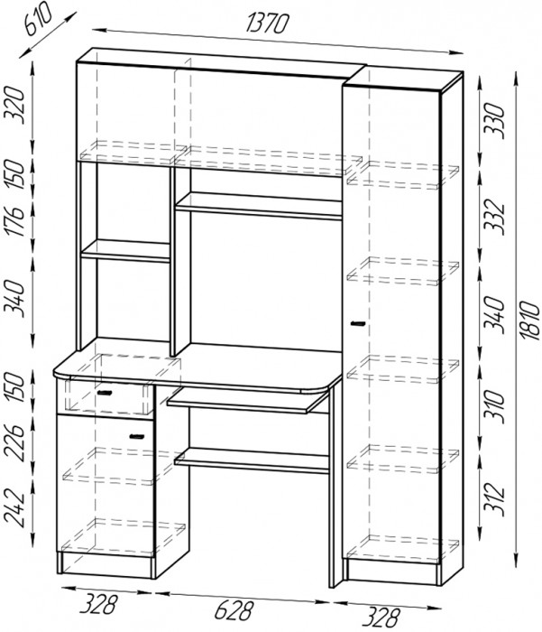 Два стола рабочих 6-0603ТМяс.св Альфа, ясень шимо светлый