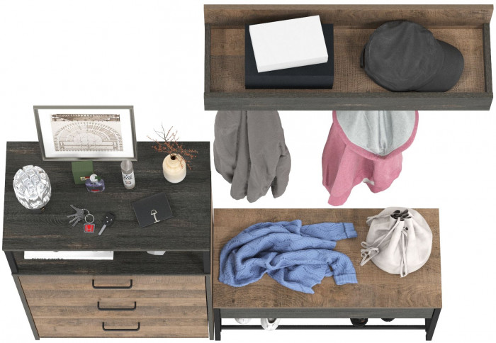 Трувор Прихожая 182, дуб гранж песочный/интра