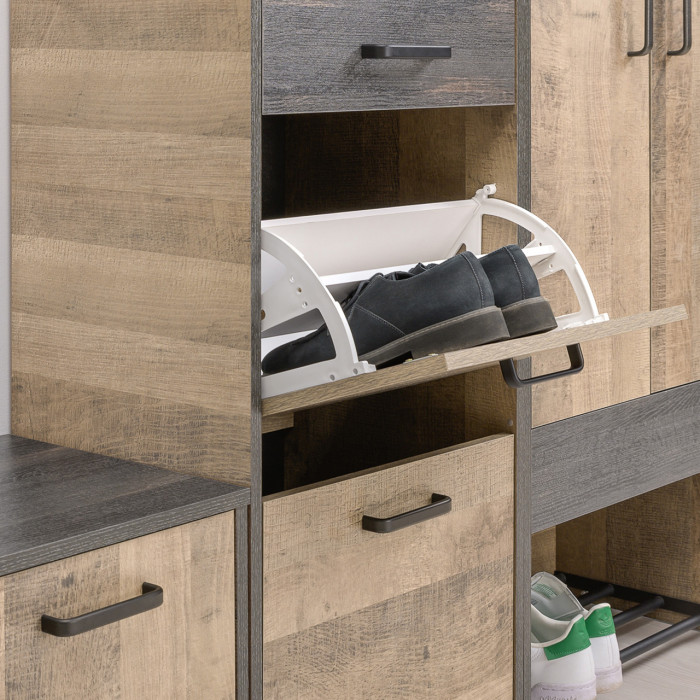 Трувор Прихожая 222, дуб гранж песочный/интра