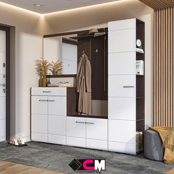 Прихожая Вегас Пенал 457х2002х350 шимо темный/кофе с молоком