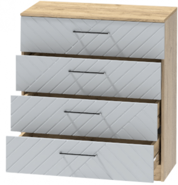 Комод №1 "Иннэс-7", Крафт золотой/Монблан Р-826