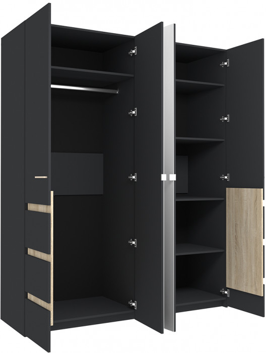 Шкаф 4-х створчатый Анона 8, антрацит