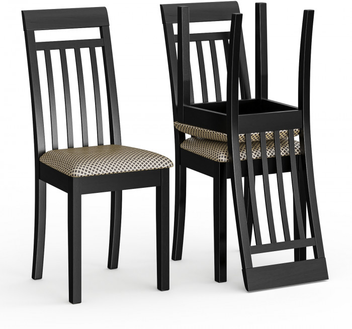 Три стула Мебель--24 Гольф-11 разборных, цве венге, обивка ткань руми 812/8, ШхГхВ 40х40х100 см., от пола до верха сиденья 47 см.