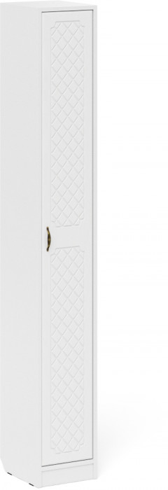 Прихожая П-6 Пенал + Пенал, цвет белая шагрень/фасады МДФ белое дерево фрезеровка ромб, ШхГхВ 60х35х210 см., универсальная сборка