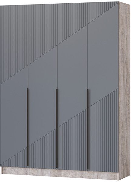 Шкаф Авис 1,6, Дуб эндгрейн/Графит