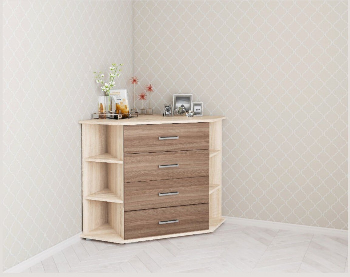 Комод угловой Катрин-7 дуб сонома/ясень шимо