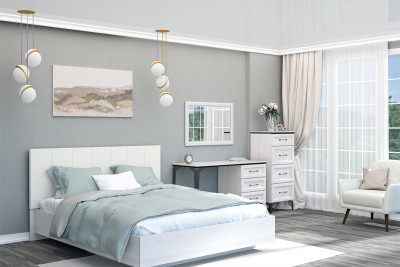 Модульная Спальня Шарм, набор 9, Ясень Анкор Светлый/Экокожа