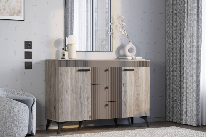 Комод Кассандра КМ-12, Дуб Смоки, МФ14