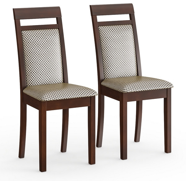 Два стула Мебель--24 Гольф-12 разборных, цвет орех, обивка ткань руми 812/8, ШхГхВ 40х40х100 см., от пола до верха сиденья 47 см (мягкая спинка)