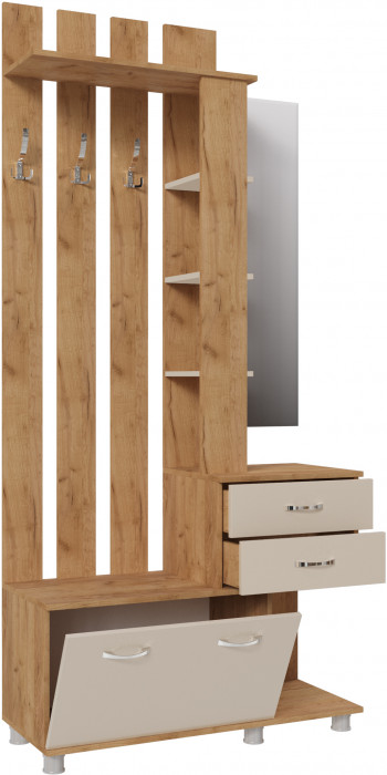 Модульная прихожая Микс-Арт, Крафт золотой/Кашемир