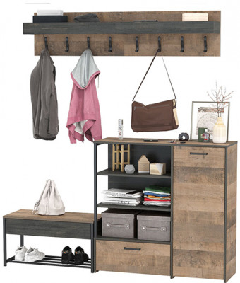 Трувор Прихожая 184, дуб гранж песочный/интра